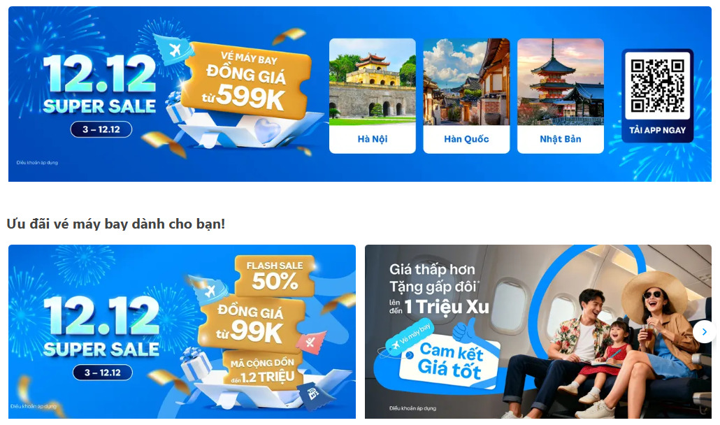 Tận dụng ưu đãi của Traveloka khi đặt vé máy bay Tết